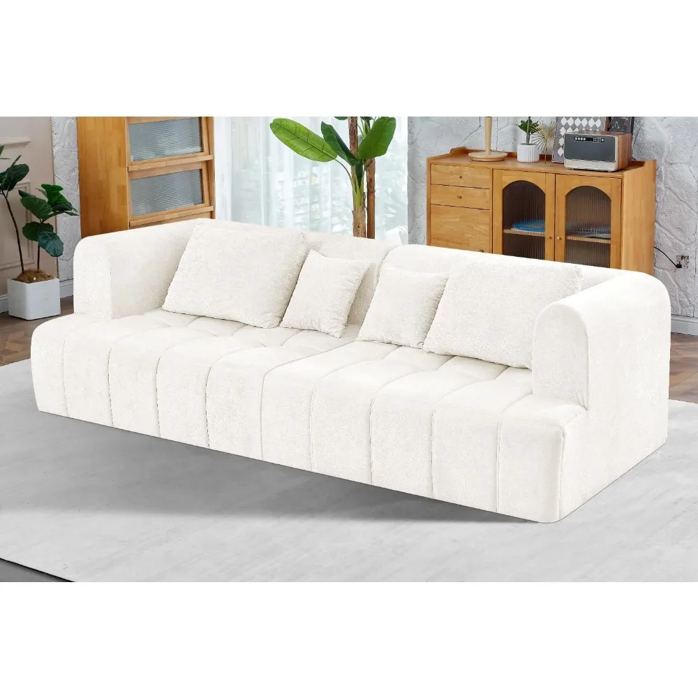 أريكة مقسمة على شكل سحابة مع مقاعد عميقة، ووسائد داعمة، ومساند للذراعين واسعة، ووسائد - أريكة حديثة للمريحة