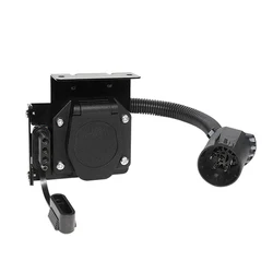 RV Trailer Connector Plug Trailer Extension Cable Adapter American 4-Pin To 4+7-Pin Converter with Bracket Trailer Hitch Wiring