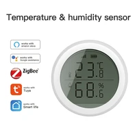Sensor de Temperatura y Humedad Tuya ZigBee con Pantalla LCD, Compatible con la Aplicación Smart Life, Control por Voz de Google Alexa, Opción de Puerta de Enlace Multimodo