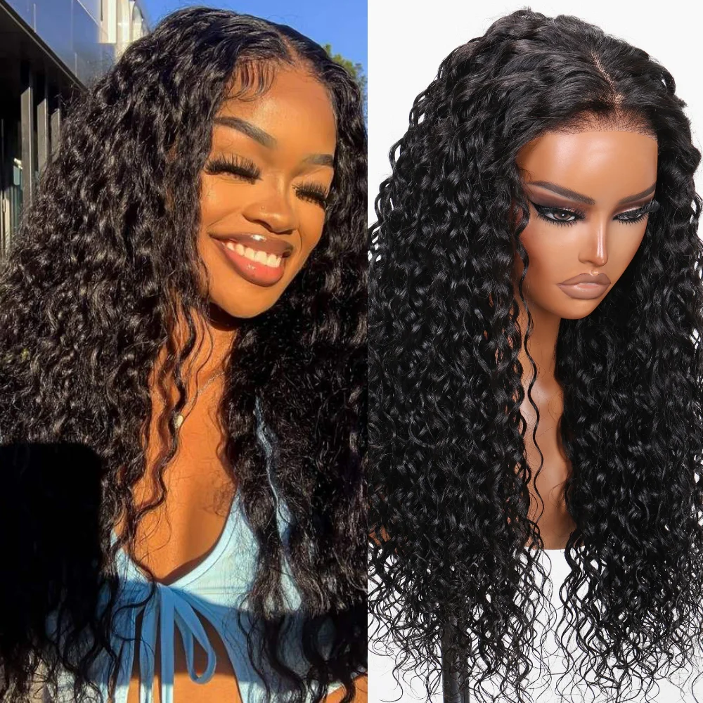 Unice Hair Pre Cut Pre Bleached 7x5 Lace Wear Go Glueless Wig 100% Human Hair Natural Color Water Wave Lace Front Wig