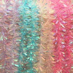 180cm Christmas Pink Foil Wreath Foil Wrap Wreath Glitter Foil Wreath Decoration Xmas Tree Wedding DIY Crafts Party Supplies