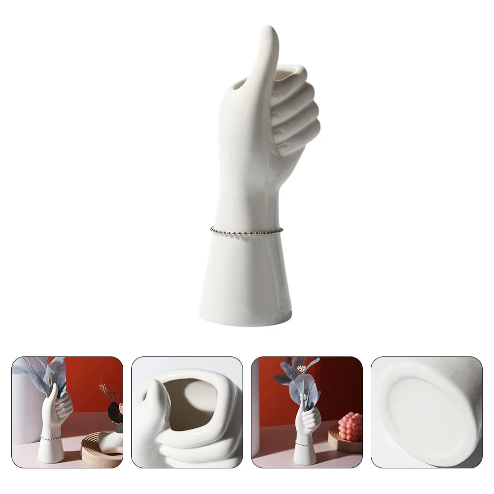 

1Pcs Abstract Art Ceramic Vase Hand Shaped Flower Pot Minimalist Porcelain Vase Creative Home Decoration Nordic Style Desktop