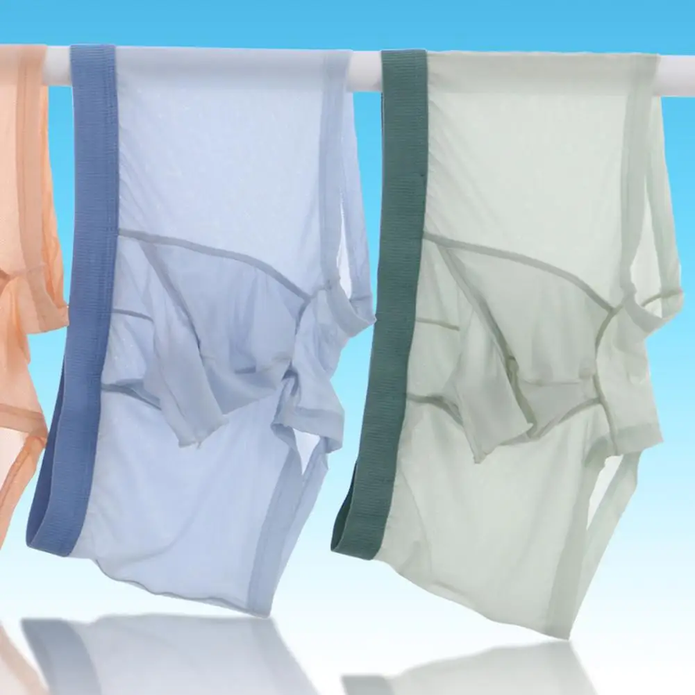 Men Cotton Underpants Color Matching Elephant Nose U Convex Thin High Elasticity Anti-septic Breathable Men Boxers Underwear 95