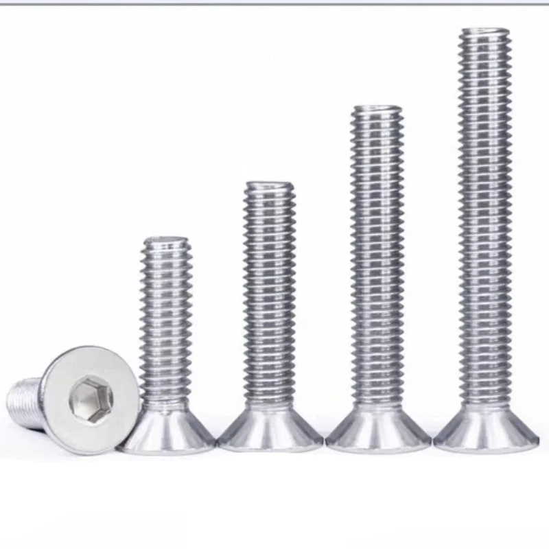 20 Pieces  1/4-20 5/16-18 3/8-16 UNF 304 Imperial Flat Head Hex Socket Cap Screw Stainless Steel  Bolts