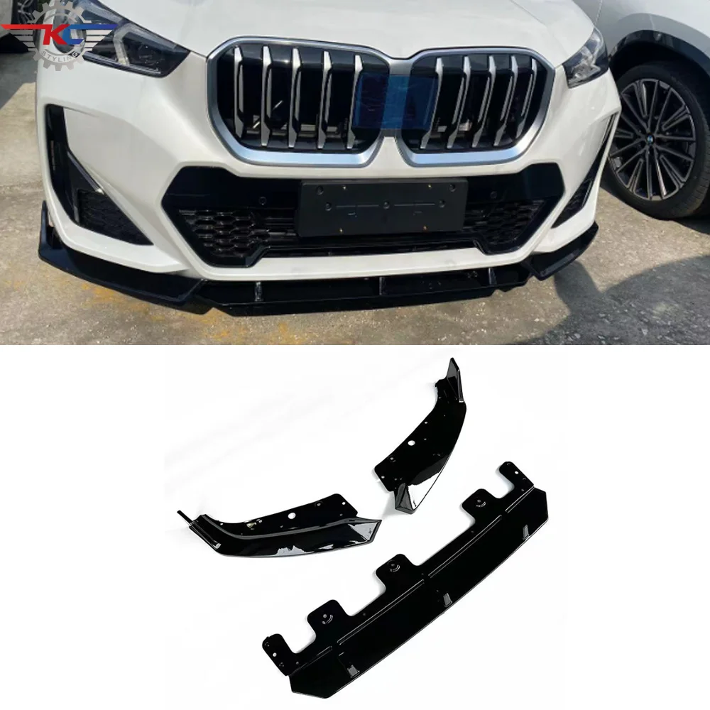 

For BMW X1 U11 M Sport 2023-IN Front Bumper Lip Splitter ABS Glossy Black 3PCS/ Set