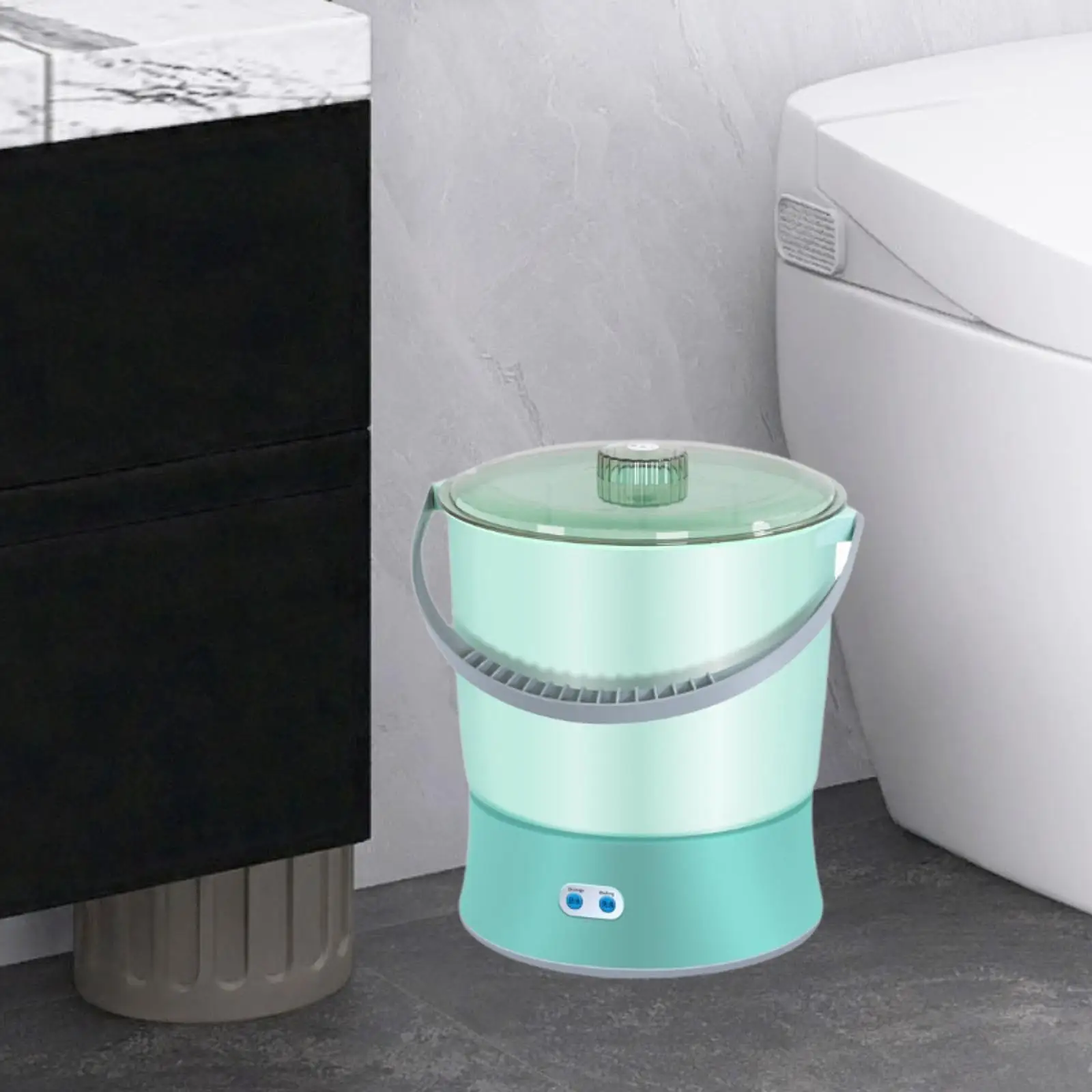 غسالة غسيل صغيرة 8 لتر، دلو غسيل صغير عملي وخفيف الوزن، غسالة صغيرة مدمجة لجوارب السفر