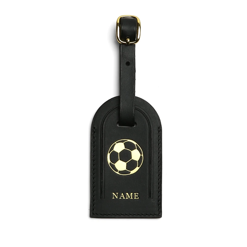 Personalized Custom Initial Leather Luggage Tags Bag Accessories High Quality Sport Element Embossing