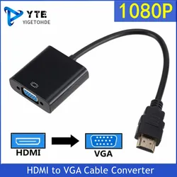 YIGETOHDE 1080P HDMI-Compatible to VGA Adapter Digital to Analog Converter Cable For PC Laptop TVBox to Projector Displayer HDTV