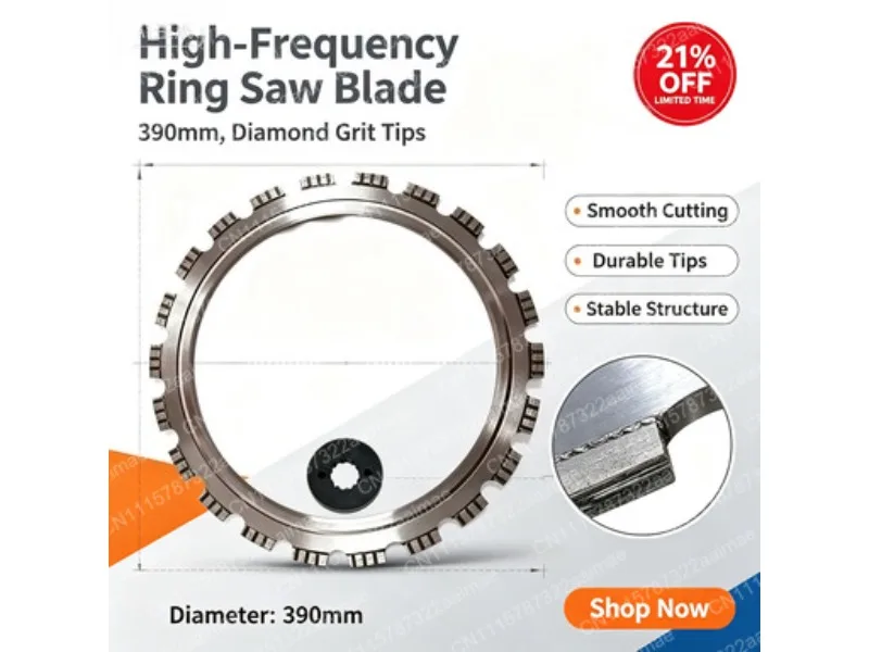 Concrete Wall Cutter Ring Saw Blade with Iron Drive Wheel Accessory Set