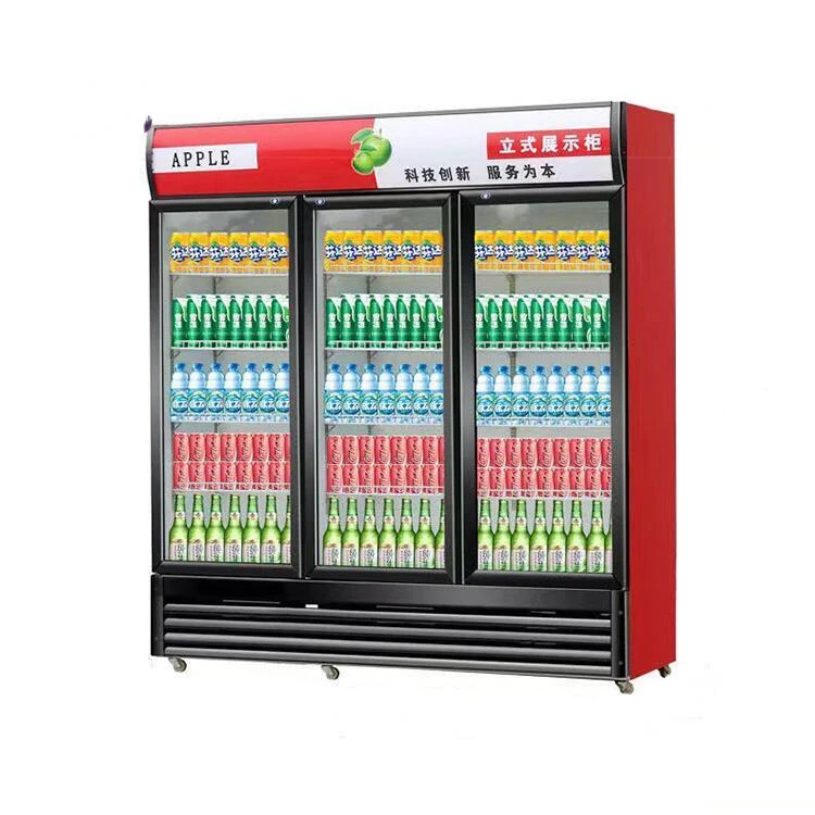 Supermarket Glass Door Drink Display Fridge Cooler Cola Chiller Cabinet Refrigerator