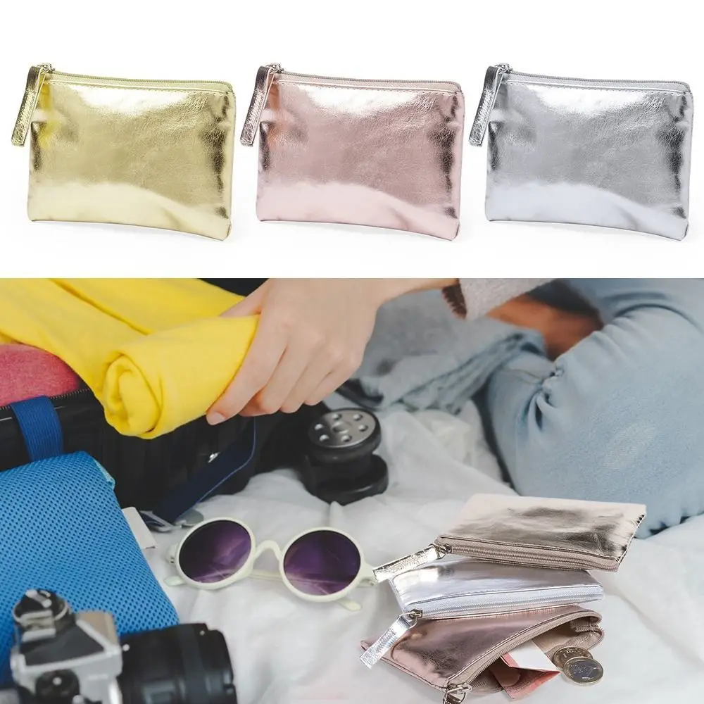 Portable Soft PU Leather Coin Purses Storage Zipper Short Wallet Waterproof Card Holder