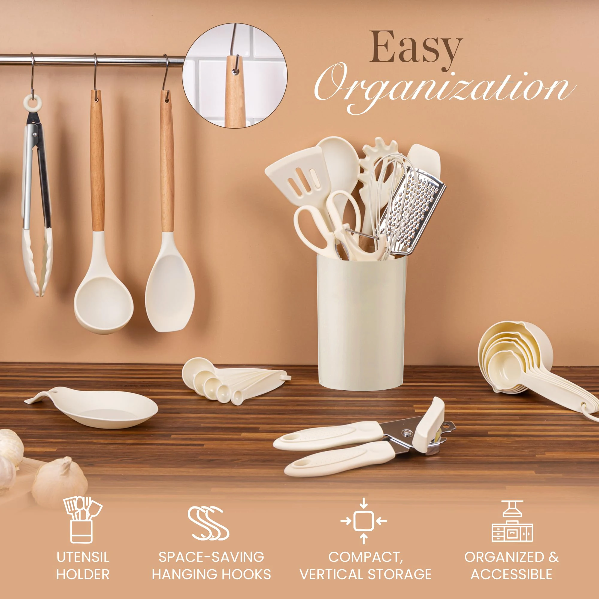 

35 Pcs Kitchen Utensil Set Silicone Spatula Set Spatula Spoon Brush Whisk Cooking Tools Kit Non-Stick Spatula Set for Kitchen