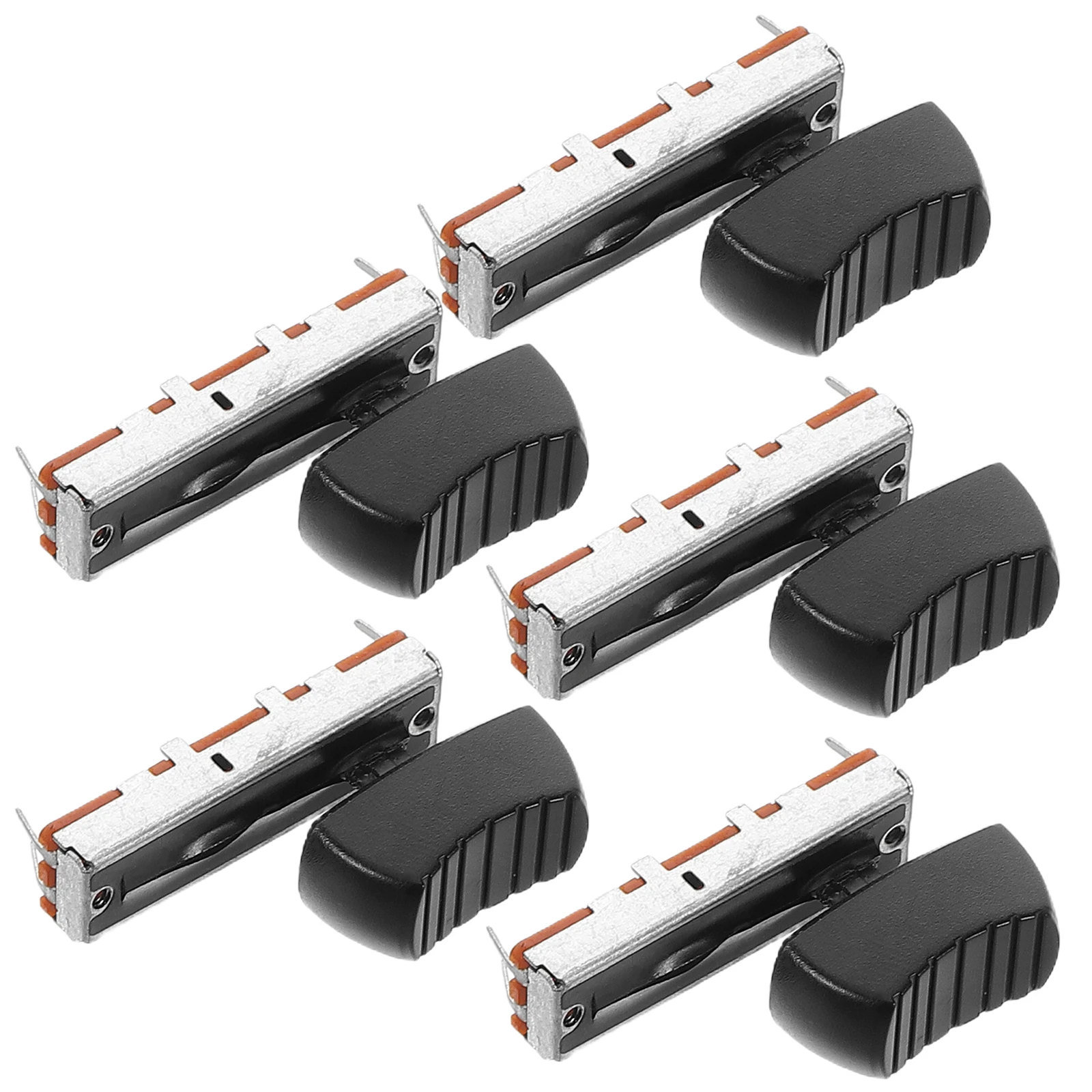 

5 set 5 Sets 35mm Mixer Potentiometer Slider Console Knobs Replacement Caps Shafts Black Straight Control DJ Accessories