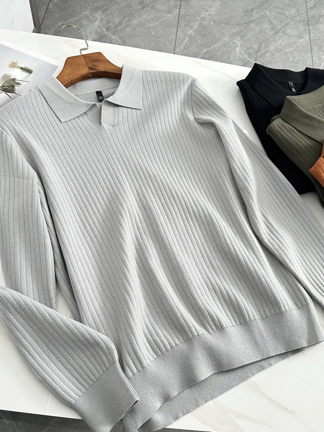 

Ele Light Maturi Sle Softly Cooked Fine Spring Autumn Men's Color O-Ne Knitted Sweater Trendy Base irt