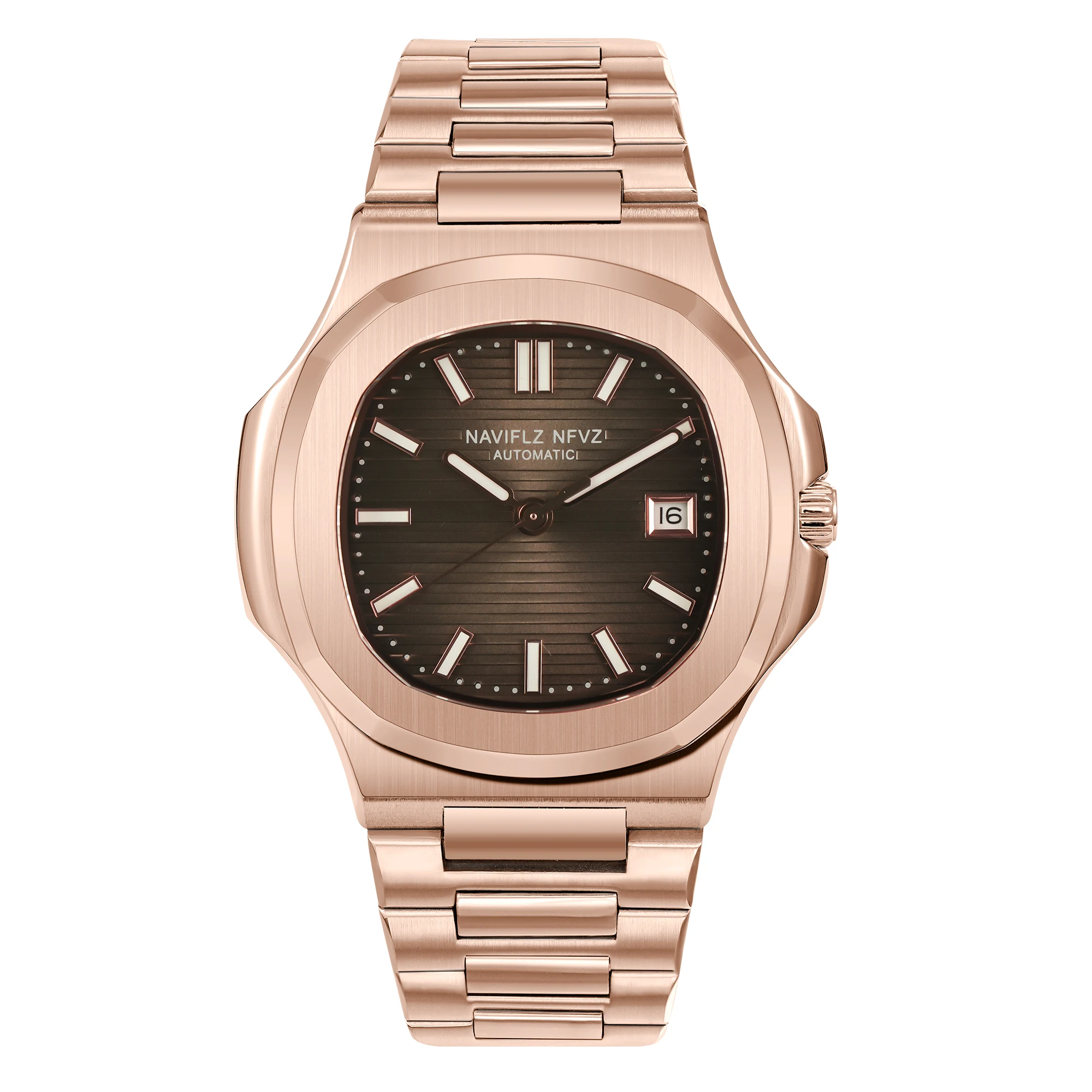 

Новые мужские часы NAVIFLZ NFVZ, механические часы, японские часы Miyota 8215 AAA, классические часы из нержавеющей стали цвета розового золота 5711, водонепроницаемые часы