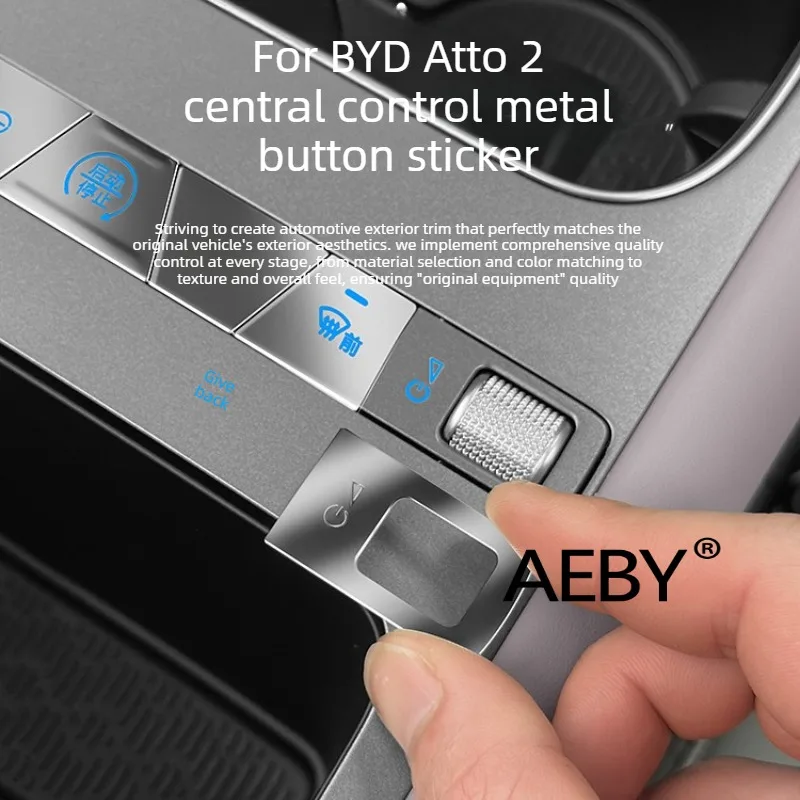 

AEBY For BYD Atto 2 2024-2025 Stainless Steel Center Console Button Covers,Dashboard Button Stickers,Anti-Fingerprint Glare Free