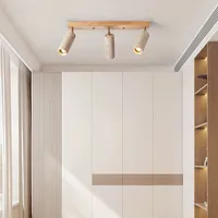 2025 Led Spotlight 3 Heads Surface Mounted Ceiling Lamp Stone Wood Spot Light Long Wall Foco For Living Room Cloakroom Clothing