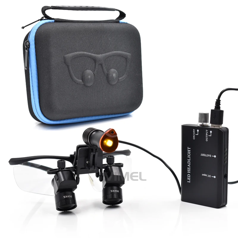 Portable Loupes Magnifier with 3W/5W/10W LED Headlight and Filter for Dentist Use