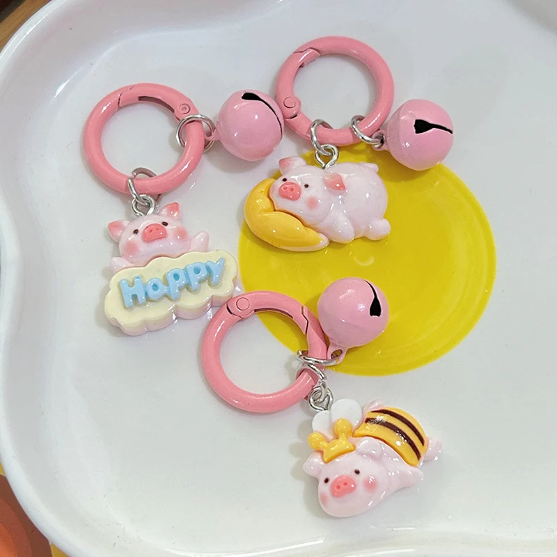 Kawaii Funny Anime Keychain Cute Cartoon Flying Pig Keyring Fashion Lovely School Bag Pendant Decorations Birthday Gifts image 2