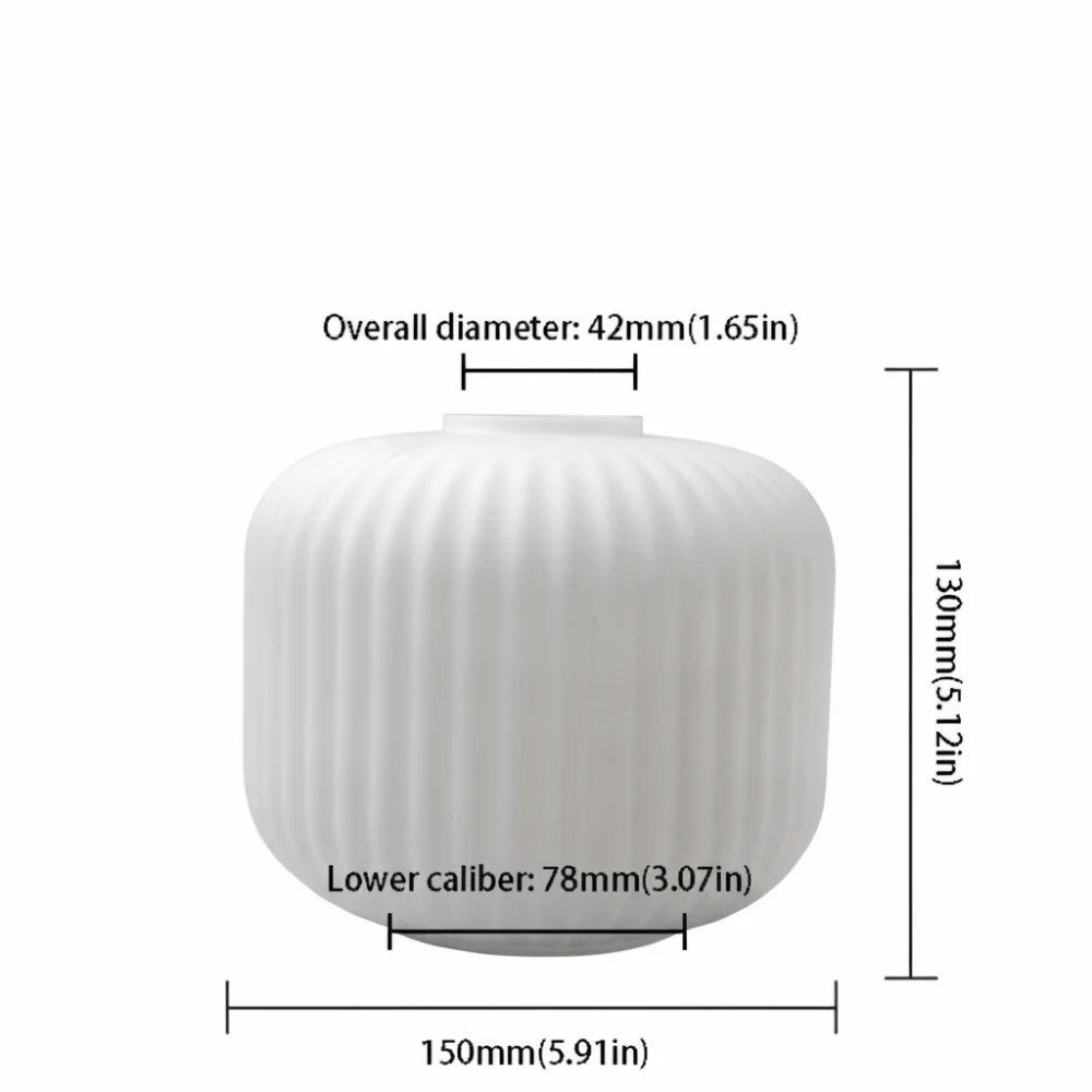 Decorative Cover Striped Glass Lamp Shade Lantern Shaped Hand Blown Glass Light Fixture