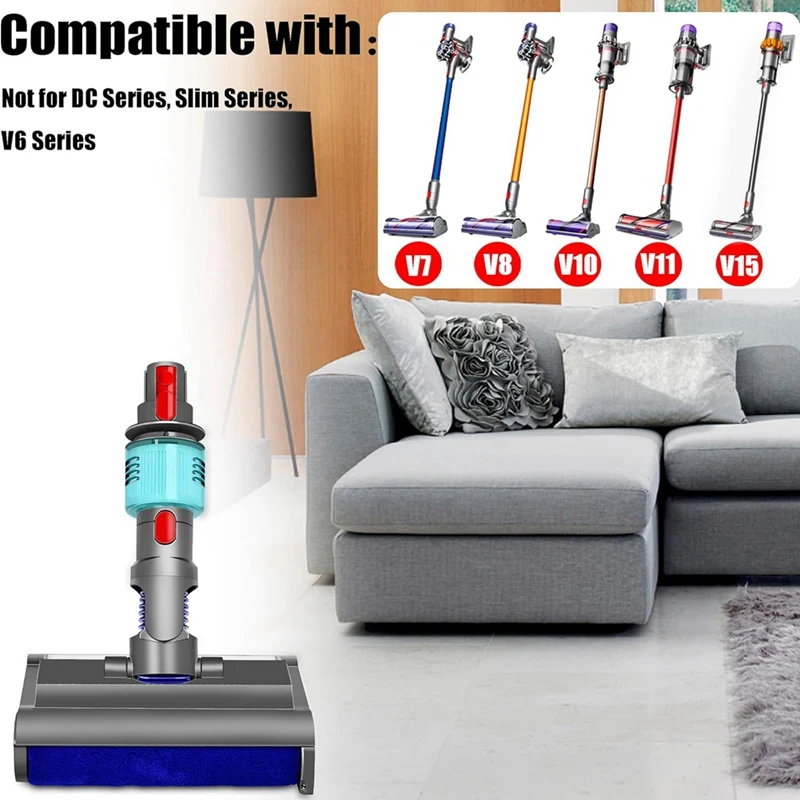 Washing Brush For Dyson V7 V8 V10 V11 V15 Electric Mop Head Wet And Dry With Green Light Cleans And Dries Hard Floors Durable