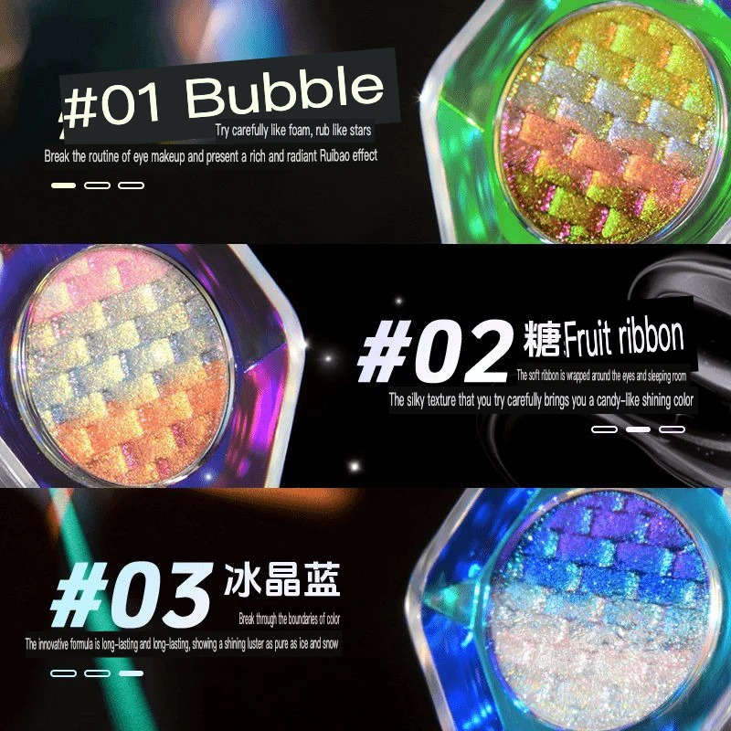 CHARMACY Qiao Mei Optical Chameleon Eyeshadow Rainbow Flash High Gloss Brightening Five-Color Gradient High Saturation