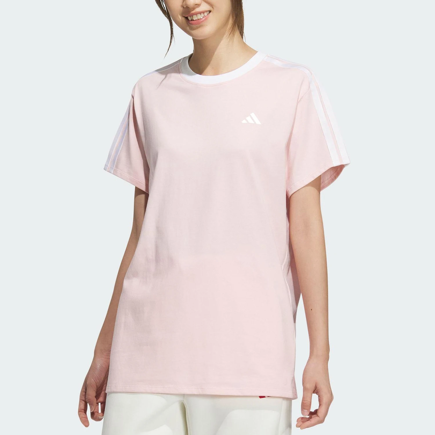 

Adidas genuine Summer New Women's Loose Breathable Round Neck Short Sleeve JY7614