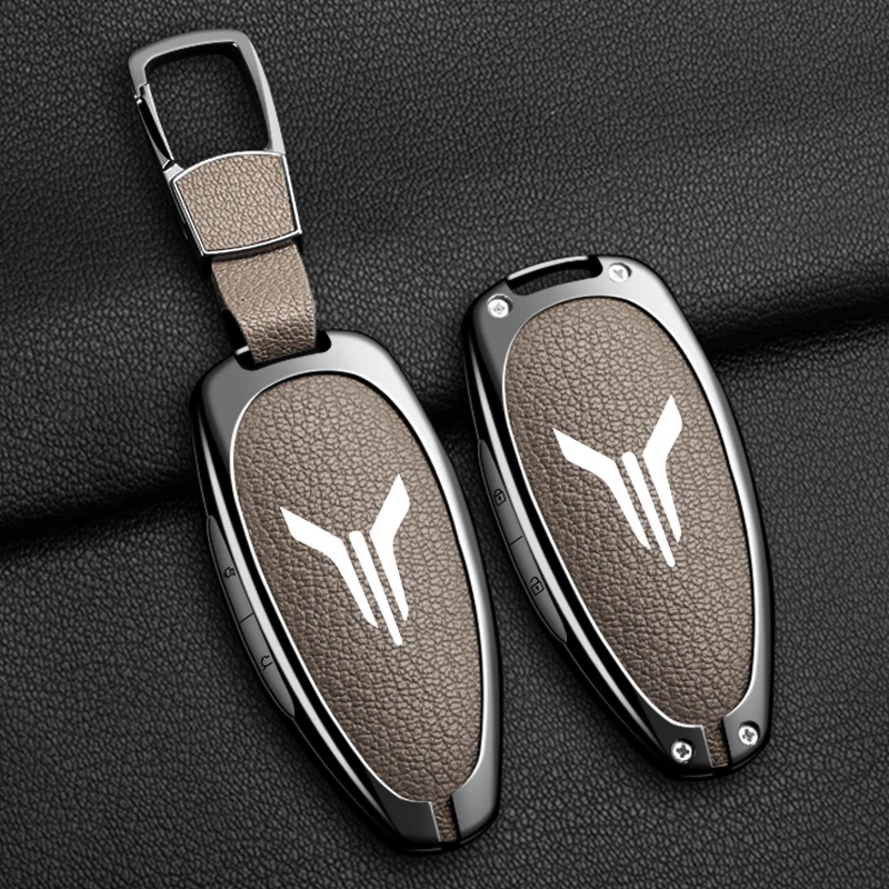 

Zinc Alloy Car Key Case Cover Holder For Voyah Free SUV Smart Fob Key Protective Shell Auto Decoration Interior Accessories