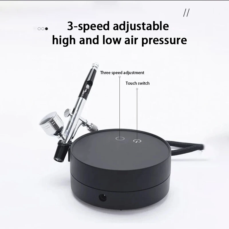 터치 스위치가있는 에어 브러시 압축기 자동 시작 중지 뷰티 메이크업 네일 아트 모델 페인팅을위한 휴대용 에어 브러시 기계
