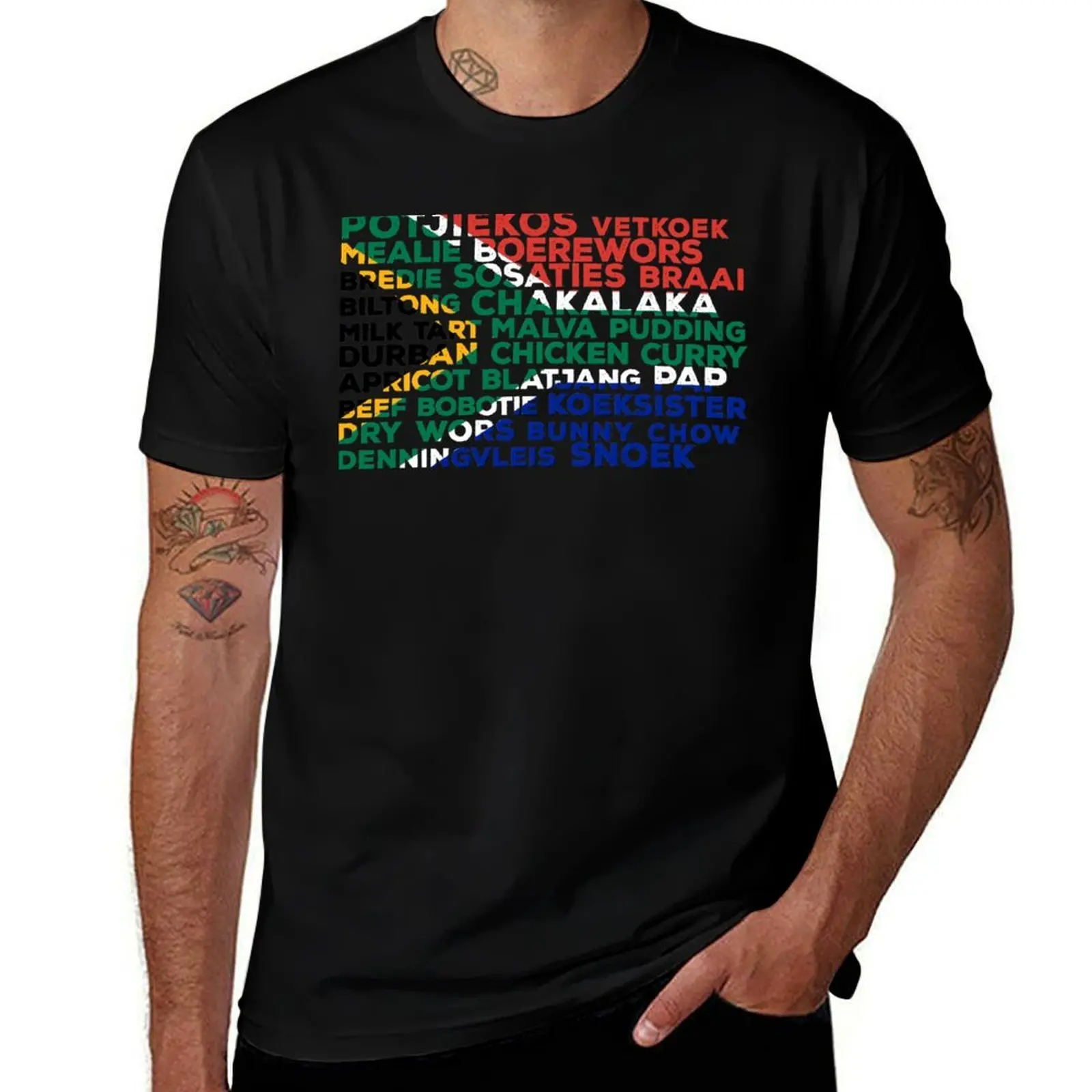 

South Africa Flag Of Food T-Shirt t shirt man luxury graphic t shirts for man T-Shirt