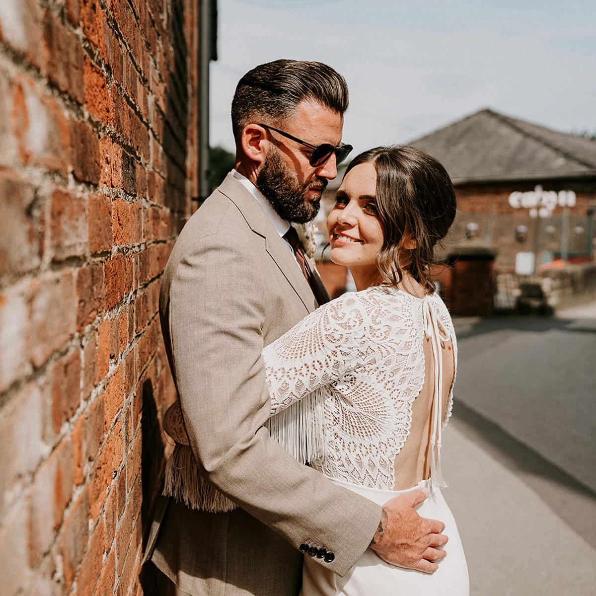 Western Tassels Bridal Gowns Long Sleeves Open Back Customized Personal Size Elastic Satin Sheath Fringed Boho Wedding Dress