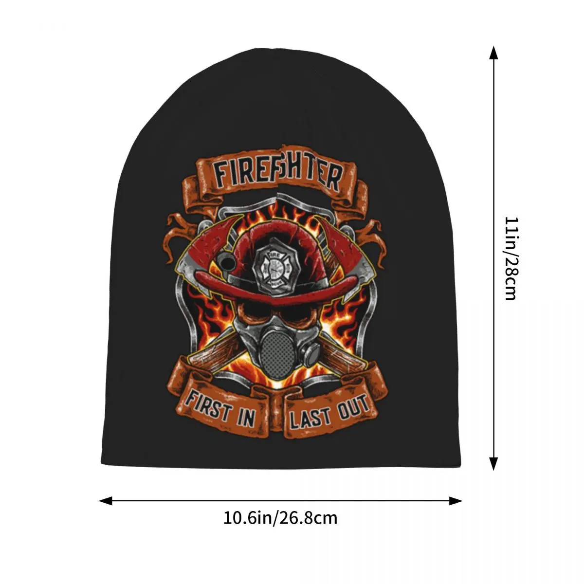 Fireman Fire Rescue Maltese With Crossed Axes  Men Women Adult Beanies Caps Knitted Bonnet Hat Warm Autumn Winter  Skullies Hats