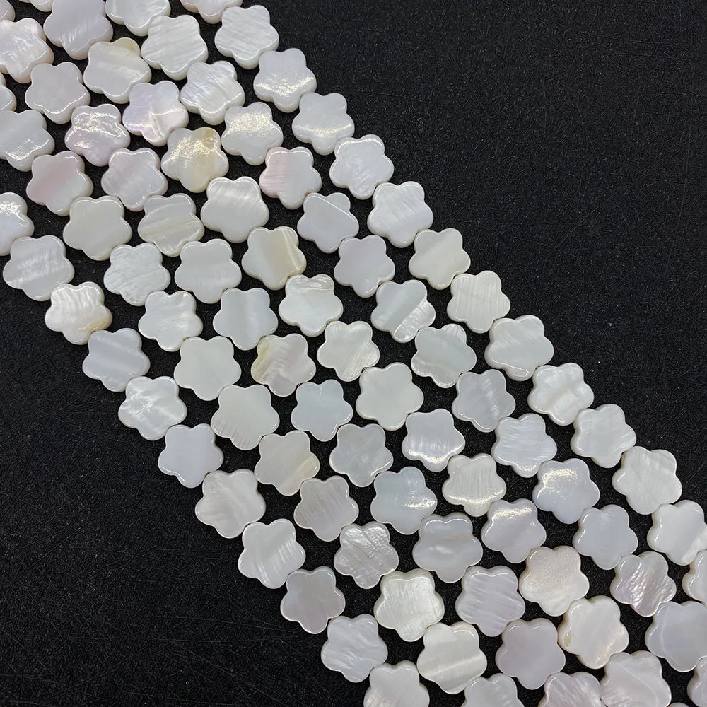 Natural Freshwater Shell Beads Flower Shaped Shell Mother of Pearl Loose Spacer Beads for Jewelry Making DIY Bracelet Necklace