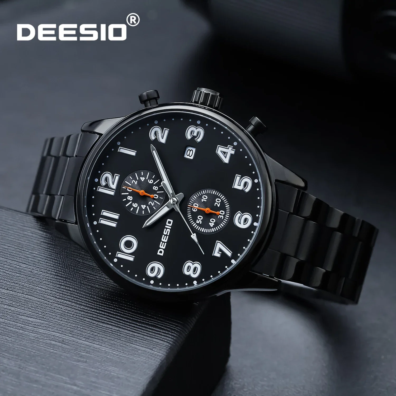 Deesio Luxury Men's Analog Quartz Watch 41mm Dial Japan Movement 50M Waterproof 316L Stainless Steel Bracelet Gift for Men