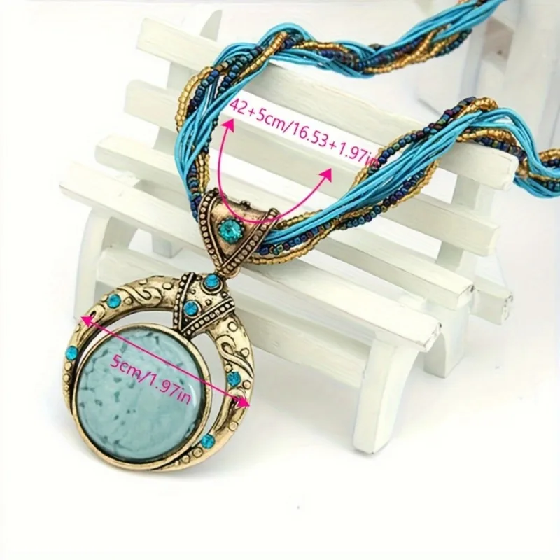 جديد ريترو البوهيمي العرقية نمط قلادة عصرية للرجال والنساء مهرجان هدايا الحفلات مجوهرات اكسسوارات #5