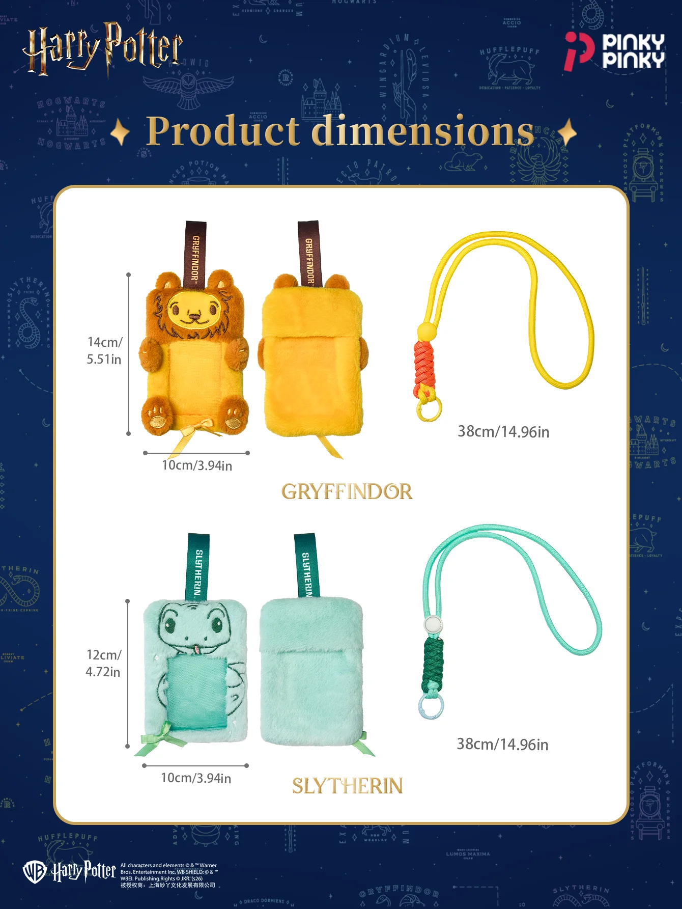 Pinky Harry Potter Card Holder Lion Bag Charm Pendant Keychain for Daily Halloween Christmas Birthday Party Gift for Students