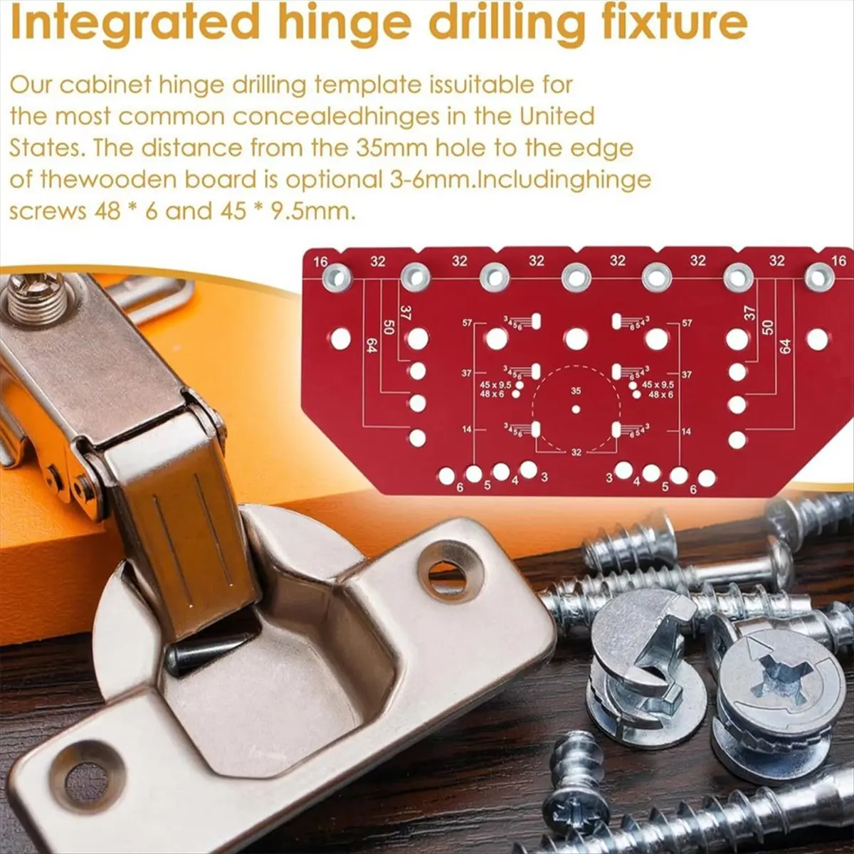 X16A Hot Shelf Pin Jig and Hinge Jig 2 in 1 Self-Contained Clamping Aluminum Alloy Shelf Pin Drilling Jig for Furniture Cabinet