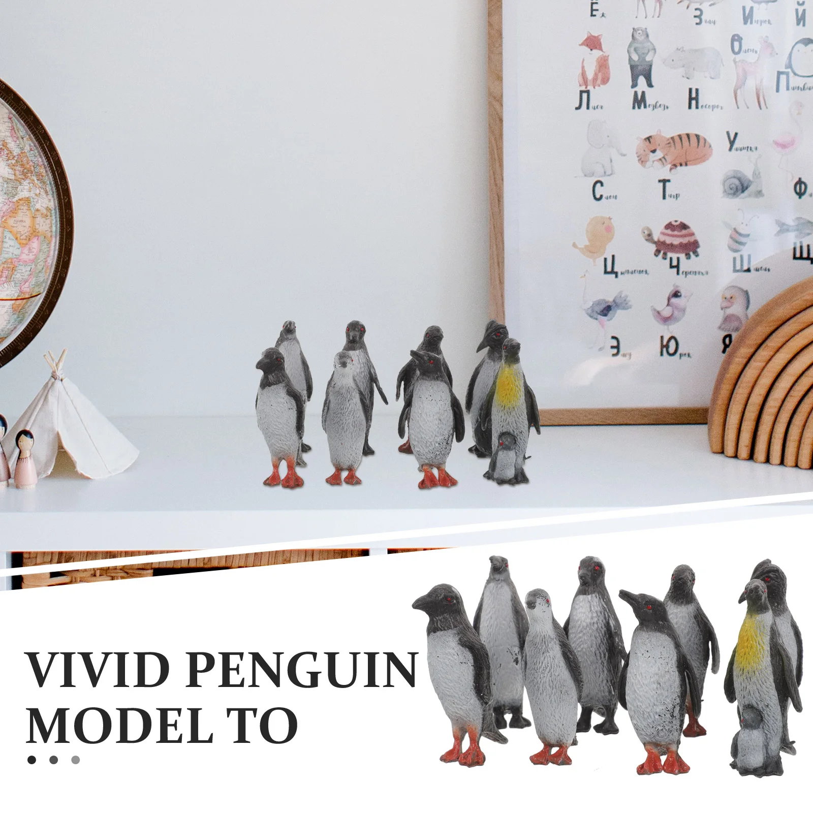 16 Pcs Sea Life Figure Penguin Parade Game Toys Childrens Figurine Kids Home Decoration Animal Model Simulation Desktop