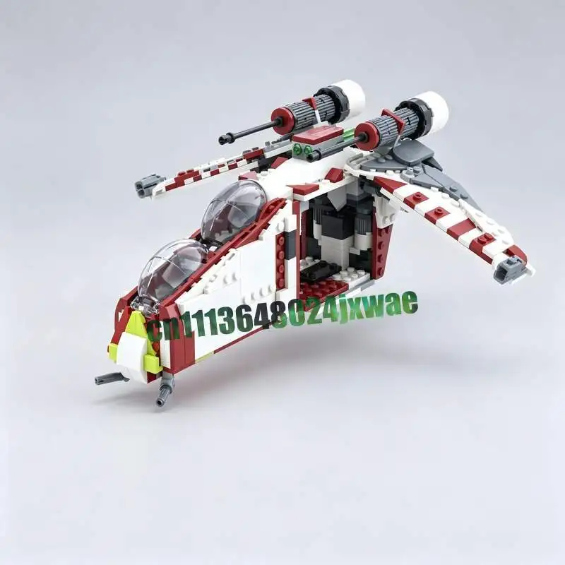 412PCS Space Fighter Gunship MOC Building Blocks Custom Puzzle DIY Assembly Model Toy Collection Birthday Gift Educational Set