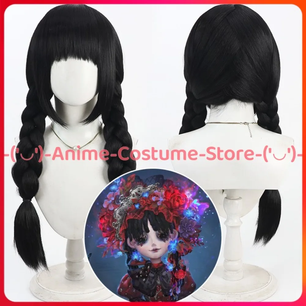 Peruka do cosplayu Małej Dziewczynki z Identity V, czarna, postać z anime, kostium na Halloween, karnawał, peruki odporne na ciepło, włosy syntetyczne