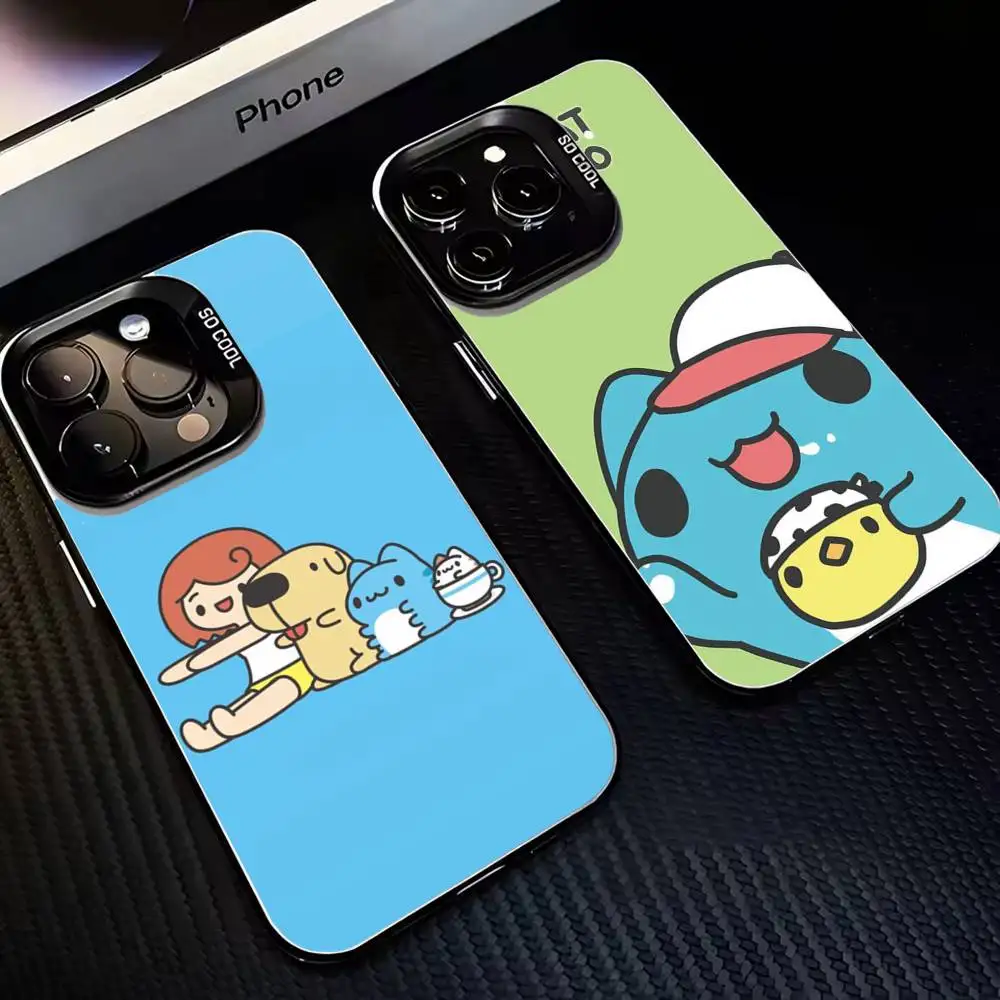 

Cute B-Bugcat Capoo Phone Case For iPhone17,16,15,14,13,12,11 Plus,Pro Max Black Matte Shockproof Cover