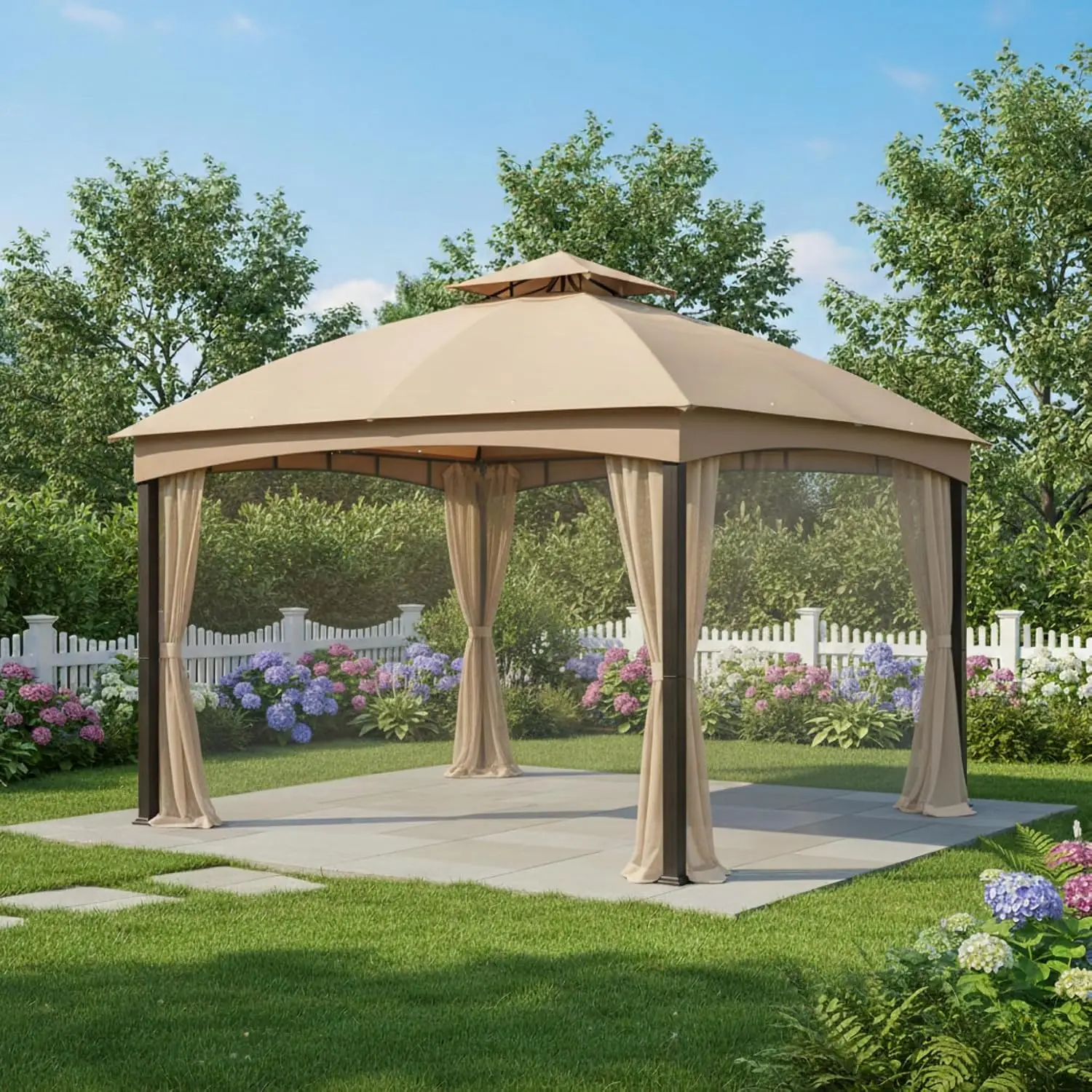 Reinforced RipLock 350 Replacement Canopy Top & Netting Set for 10' x 12' Gazebo TPGAZ2303D TPGAZ2403A TPGAZ2403C, Customized