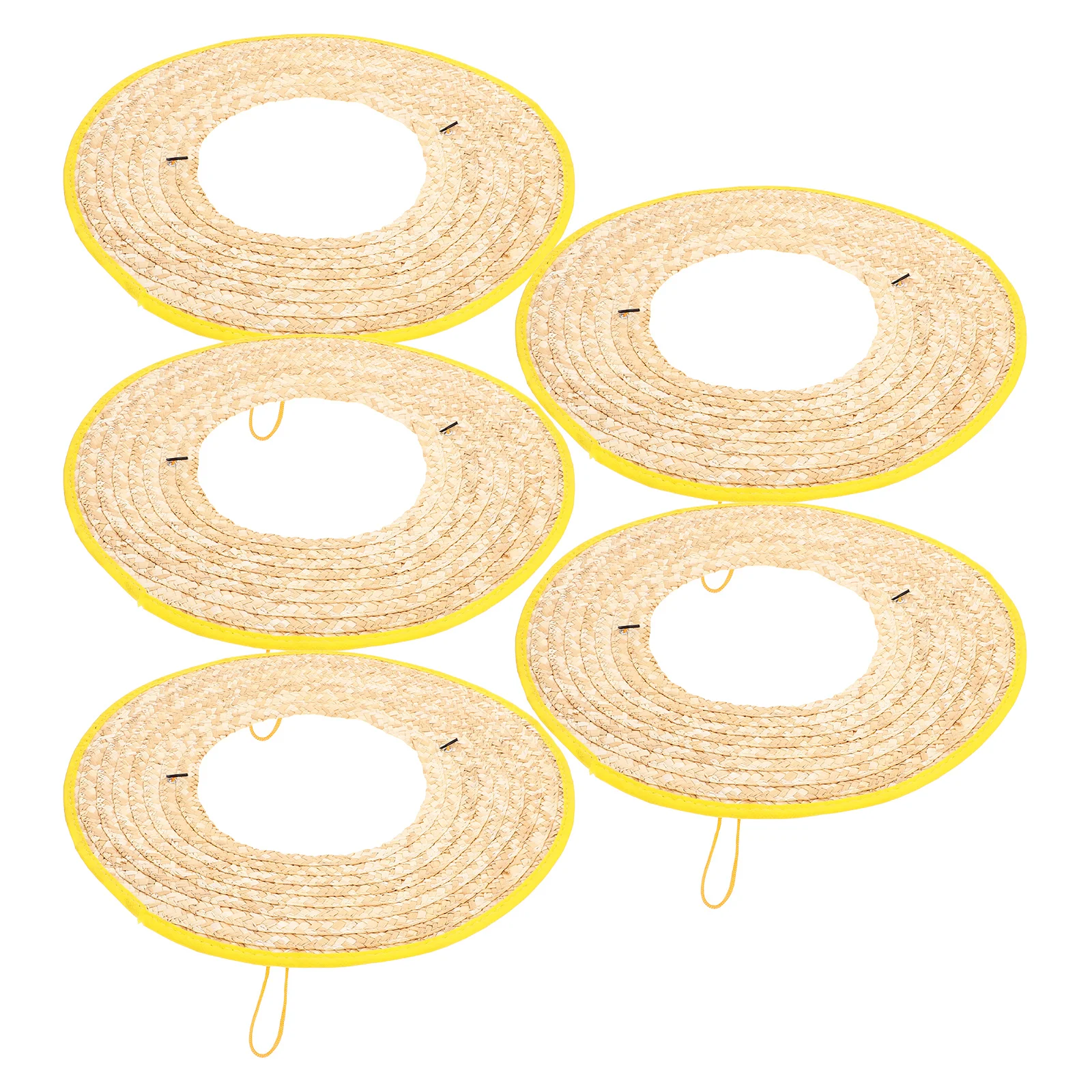 

5pcs Safety Brim Hard Hat Visor Sun Protection ConstructionHelmet Wide Brim Straw Material Cooling Liner Outdoor Work