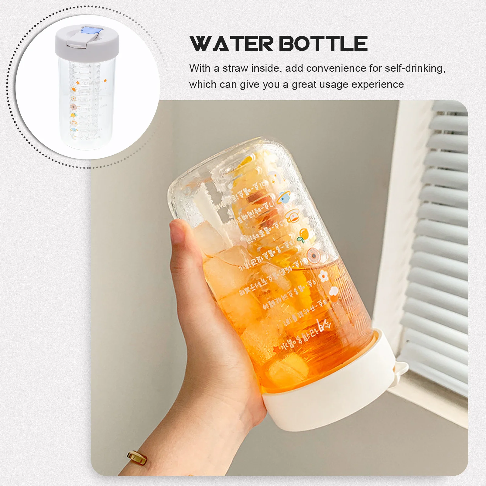 

Outdoor Sports Water Bottle With Straw Spill Proof Kids Drinking Container For Biking Camping Hiking Yoga Travel Exercise Bulk