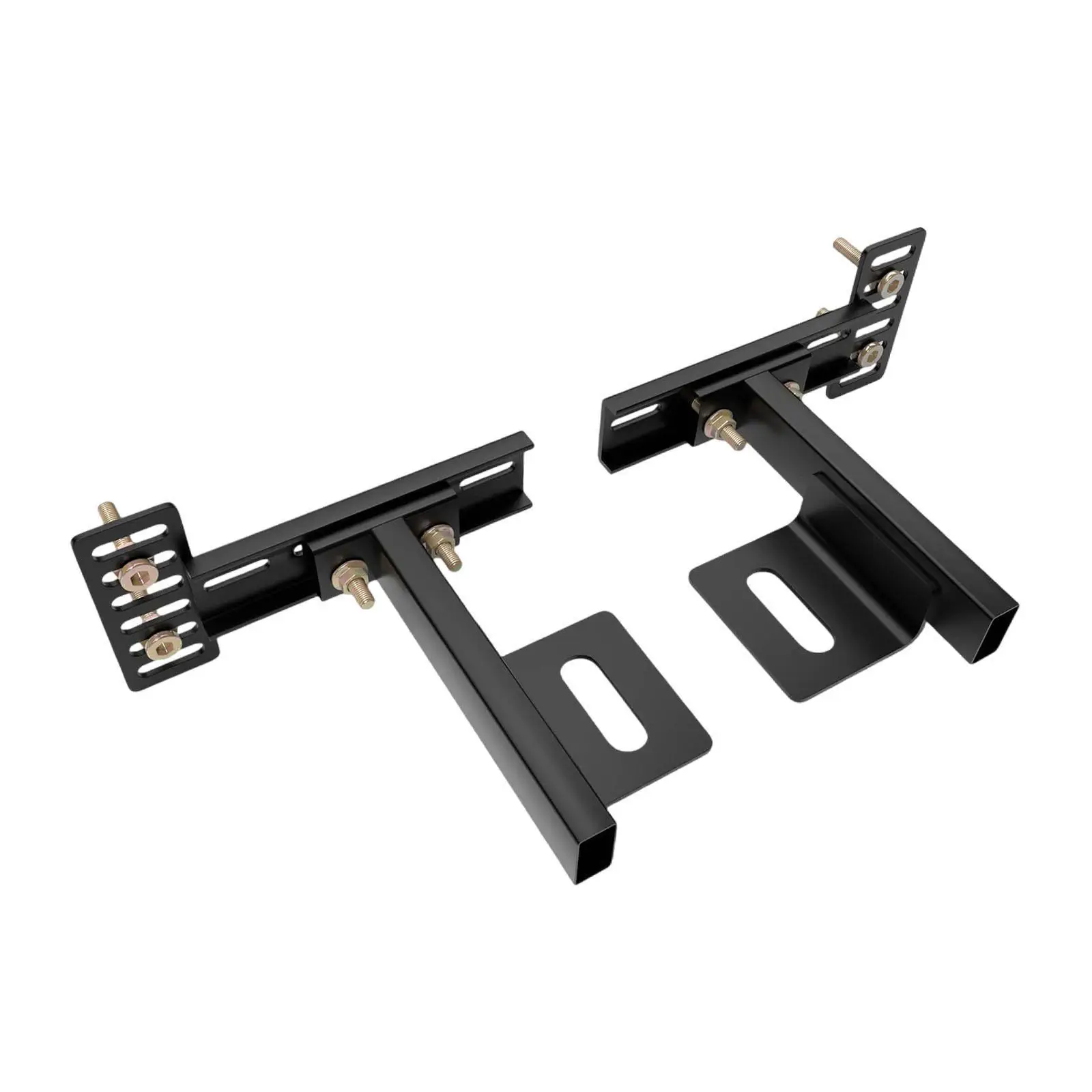 Headboard Mounting Brackets Attachment Kit Hardware Carbon Steel with Nuts Bolts Black Universal for Metal Bed Frame