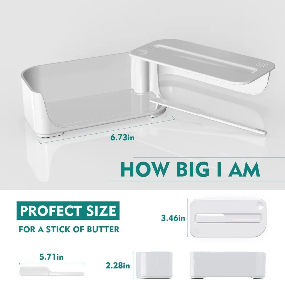 

Easy Scoop Butter Dish with Cover Food Grade Rotating Lid Plastic Cheese Container Butter Spatula Anti-slip Butter Keeper Tray