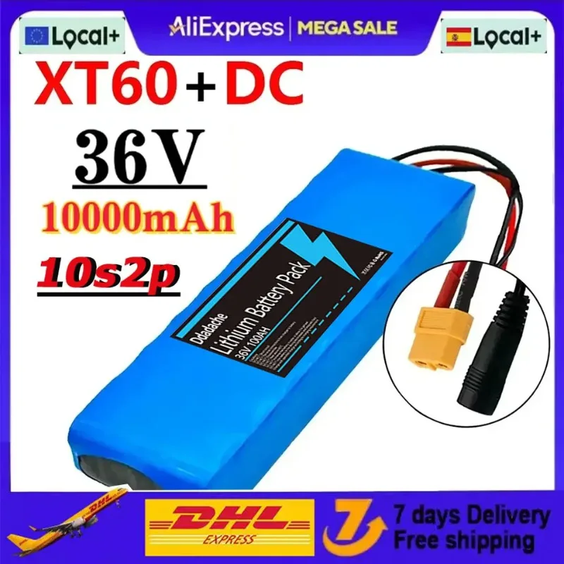 Batteria per monopattino elettrico 36V 100000mAh, batteria al litio per monopattino elettrico 36V, batteria per monopattino elettrico 500W, batteria 36V 10s2p