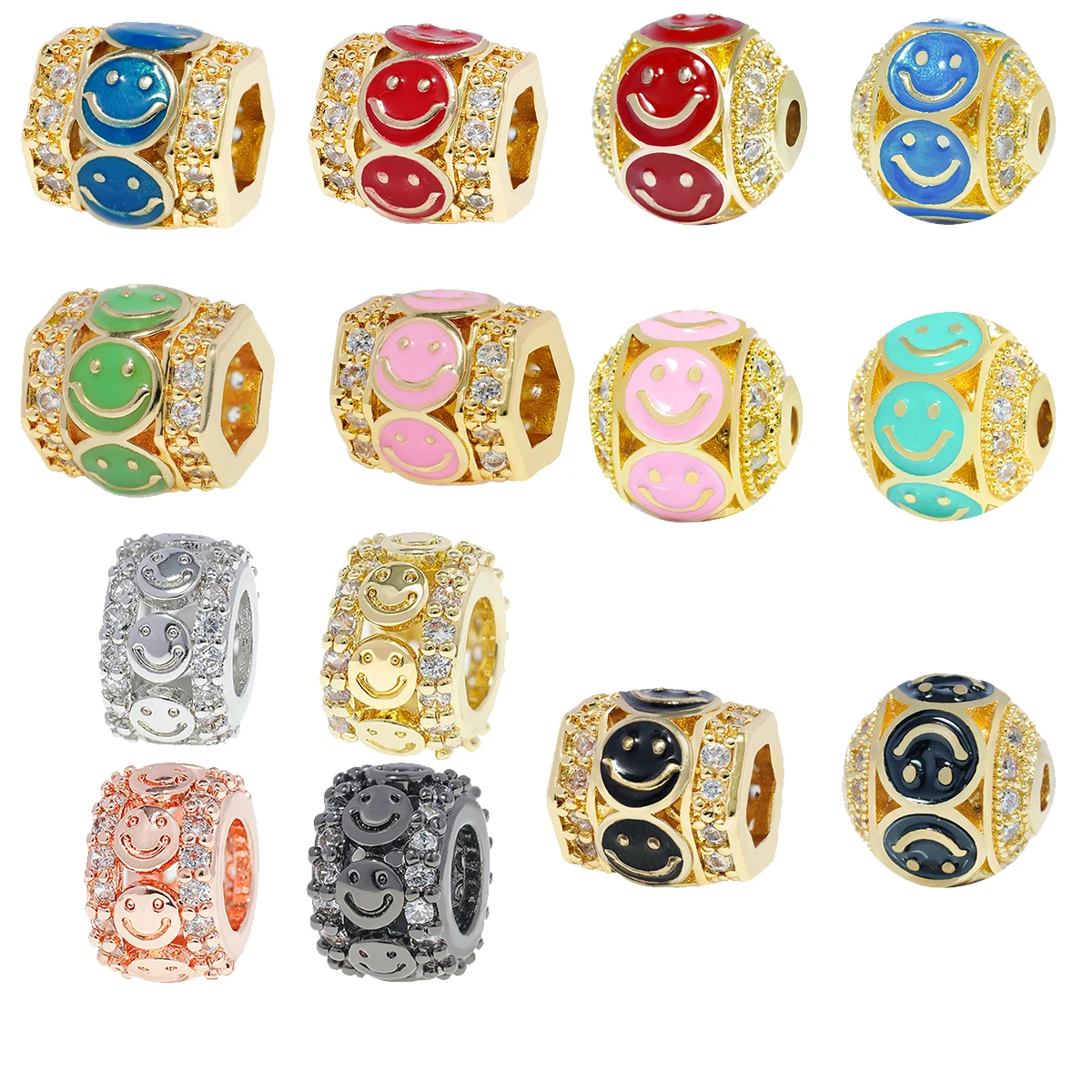 

Кубический цирконий кристалл микро паве латунь смайлик цилиндр Шарм для ожерелья браслета Makings модные ювелирные изделия фурнитура Аксессуары