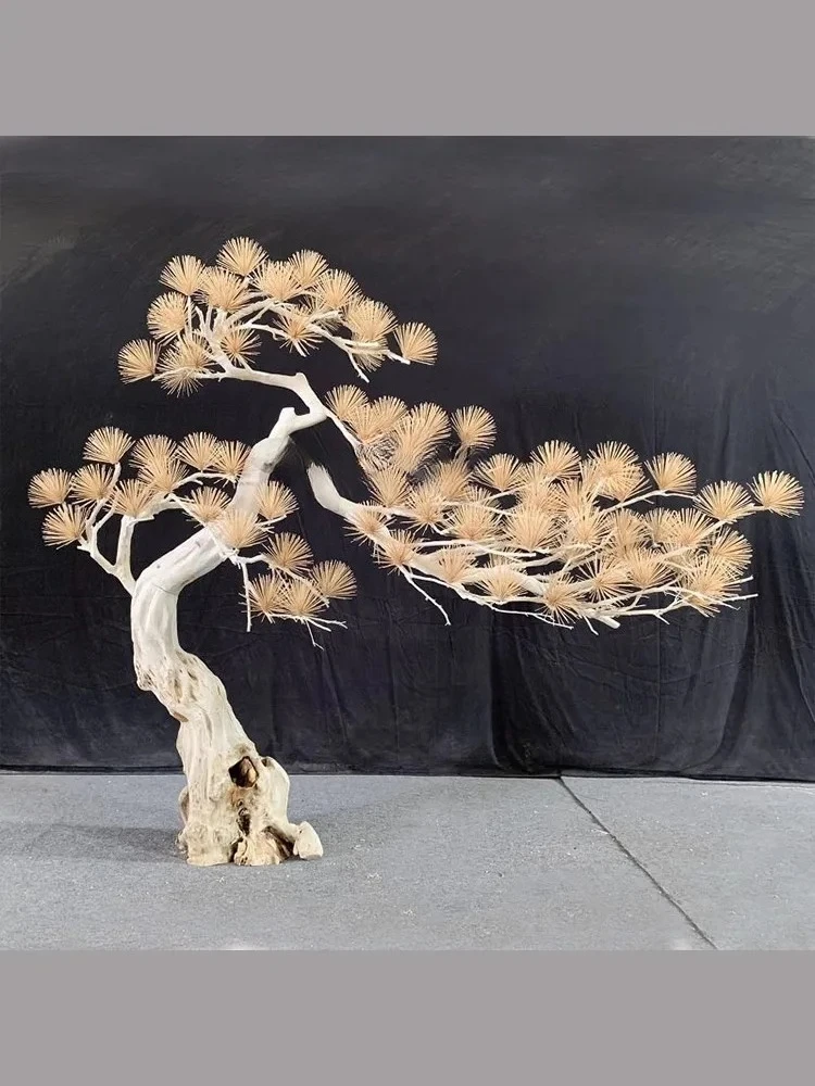 

Искусственное сосновое дерево, украшение из сухого дерева, пейзаж из цельного дерева, отель, прихожая, пейзаж, новые искусственные деревья в китайском стиле