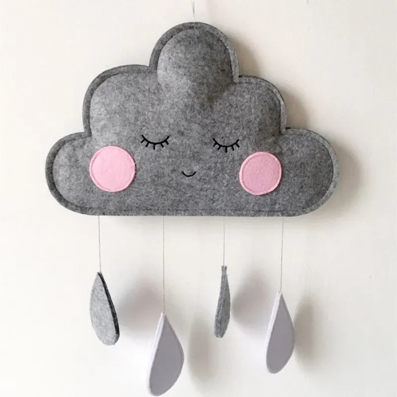 Nordic Style Children Tent Hanging Decoration Cloud Raindrop Pendant Girl Room Decor Nursery Baby Tent Ornament Photography Prop